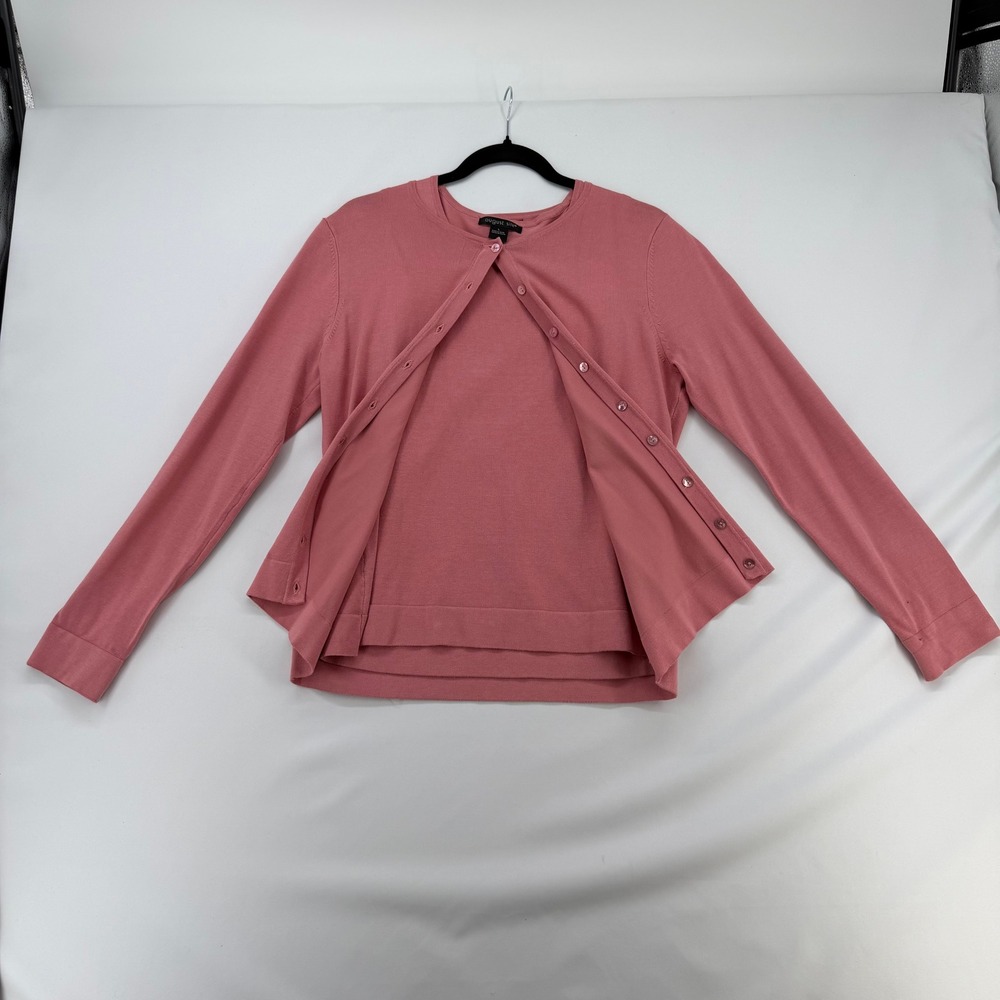 August Silk Womens Cardigan and Shell Sweater Set Pink Size L 15177 Twin Set